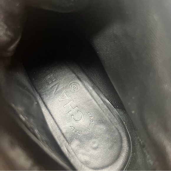 Chanel Runway Wool Moto Lace Up Boots 2008 Black - Picture 10 of 12